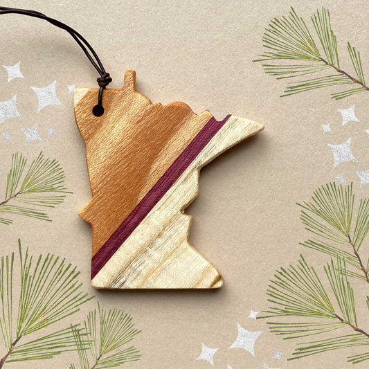 Reclaimed Wood Minnesota Ornament