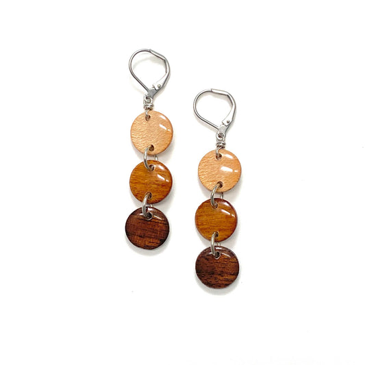 Circles Reclaimed Wood Earrings