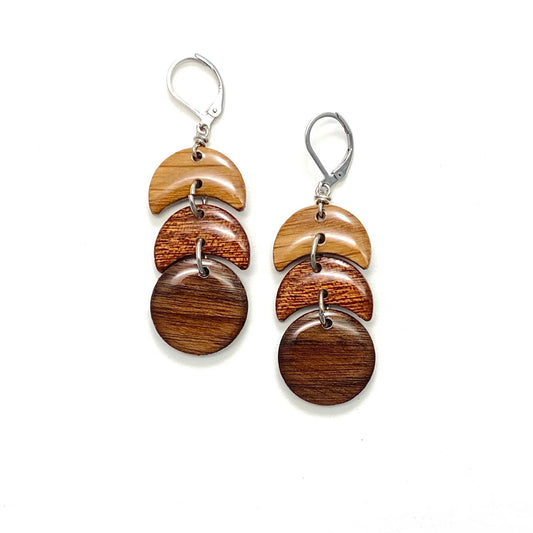 2 Moons Reclaimed Wood Earrings