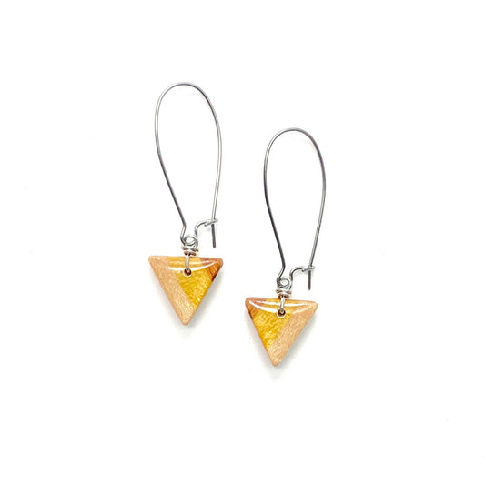Small Triangle Reclaimed Wood Earrings