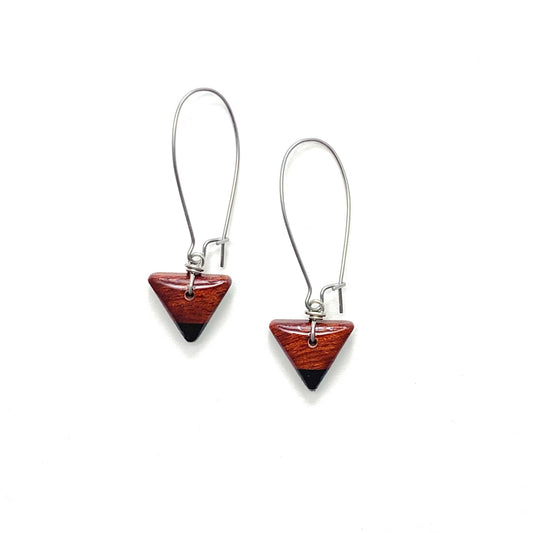 Small Triangle Reclaimed Wood Earrings