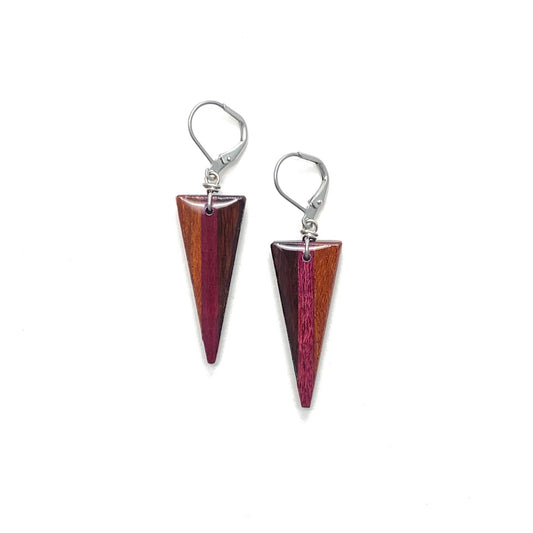 Small Spear Reclaimed Wood Earrings