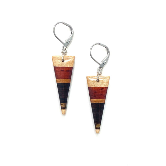 Small Spear Reclaimed Wood Earrings