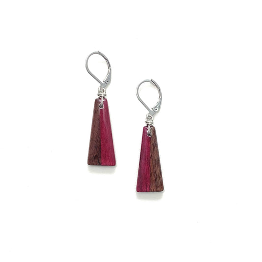Small Isosceles Reclaimed Wood Earrings