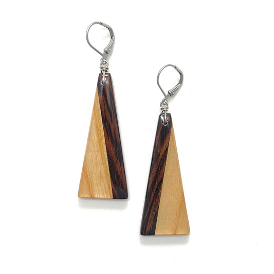 Isosceles Triangle Reclaimed Wood Earrings