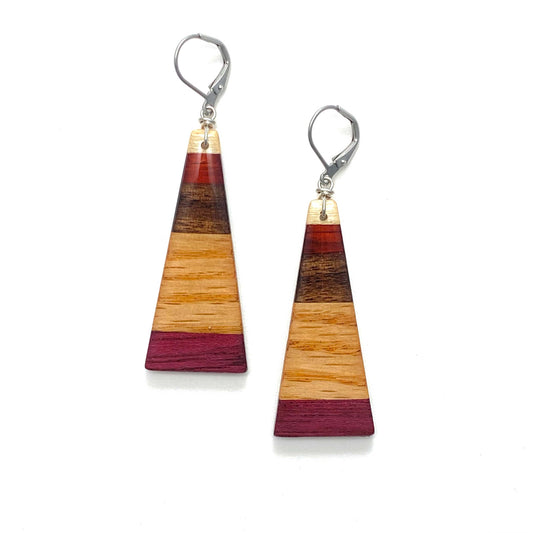 Isosceles Triangle Reclaimed Wood Earrings