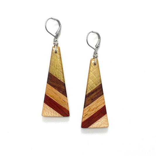 Isosceles Triangle Reclaimed Wood Earrings