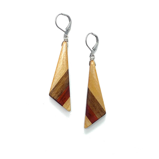 Obtuse Triangle Reclaimed Wood Earrings