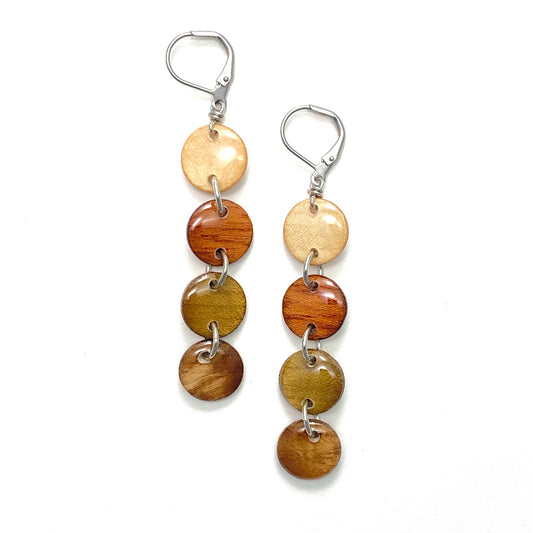 Circles Reclaimed Wood Earrings