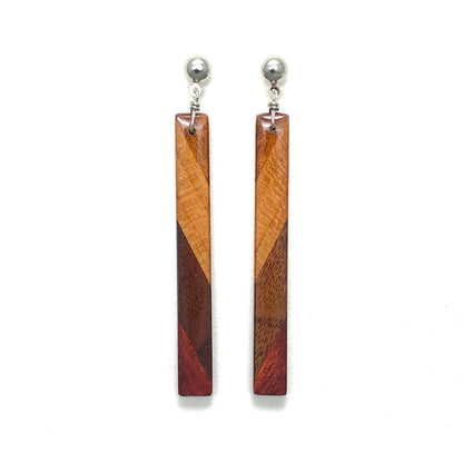 Skinny Stick Reclaimed Wood Earrings
