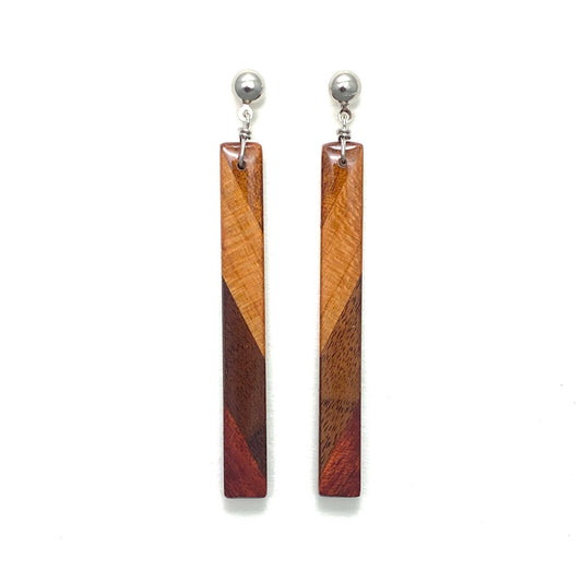 Skinny Stick Reclaimed Wood Earrings
