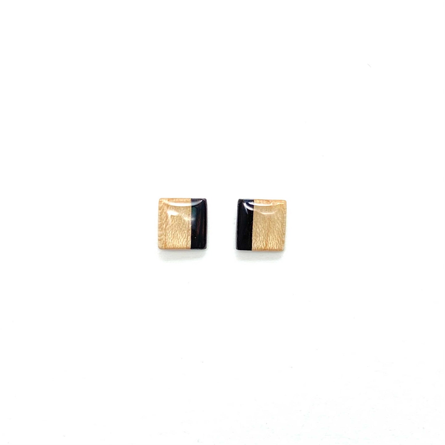 Square Post Studs Reclaimed Wood Earrings