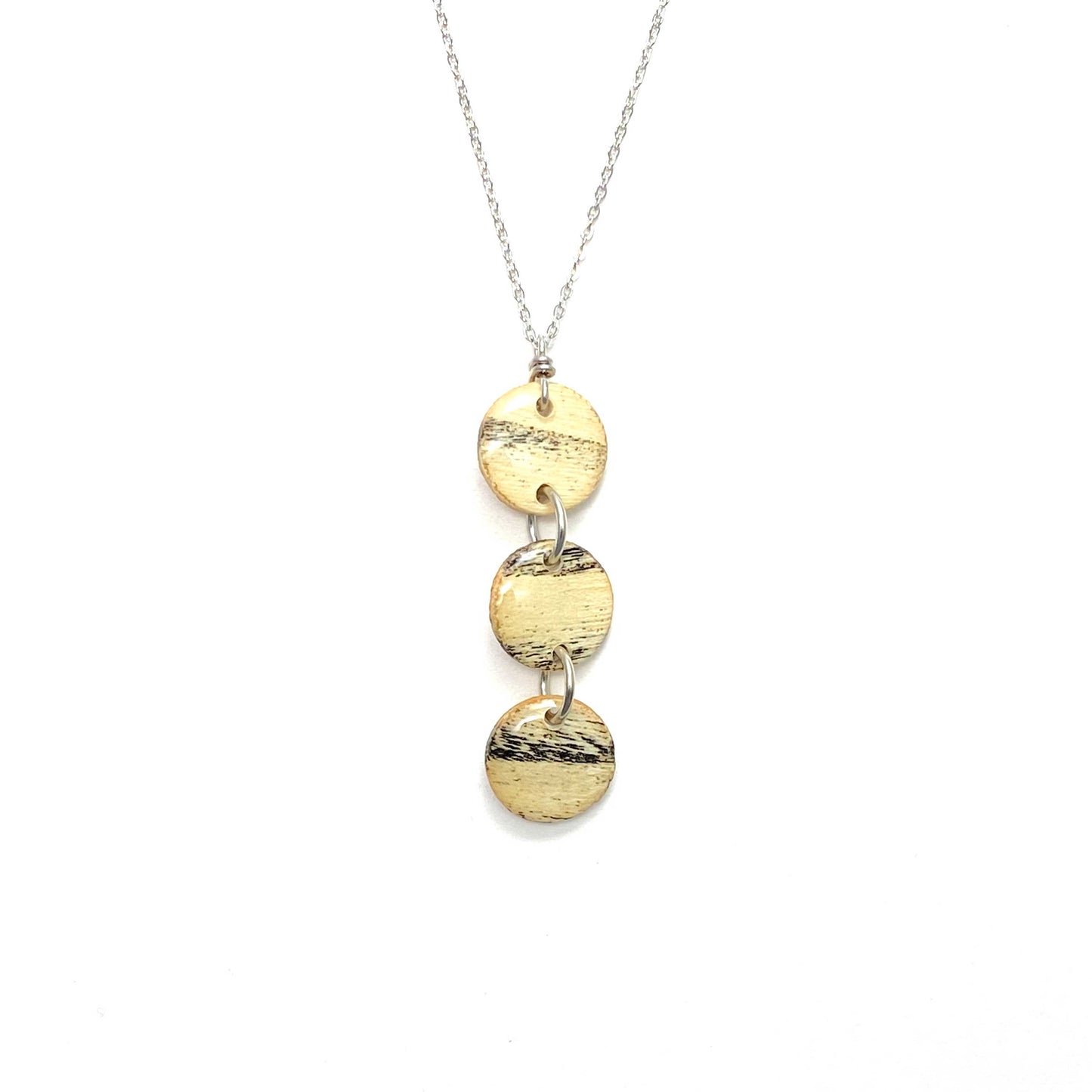Small Circles Reclaimed Wood Necklace
