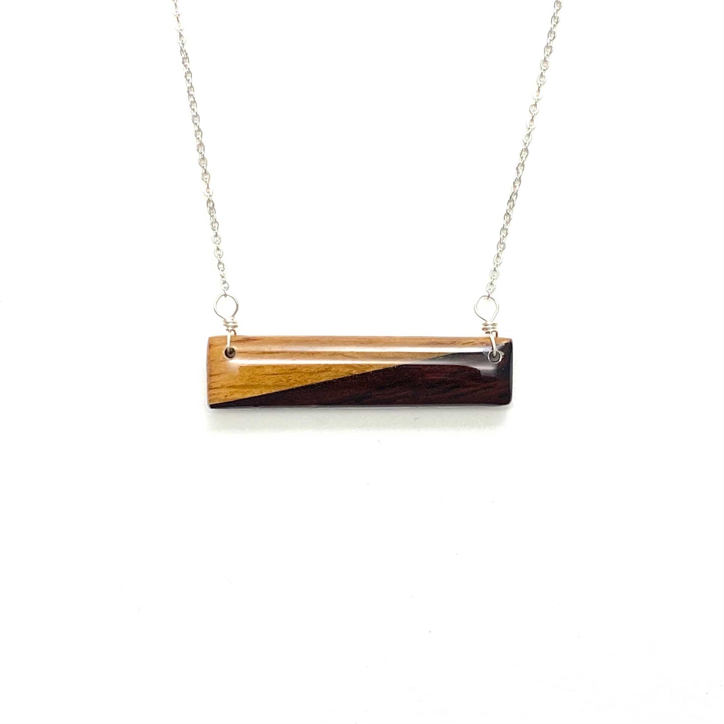 Rectangle Reclaimed Wood Necklace