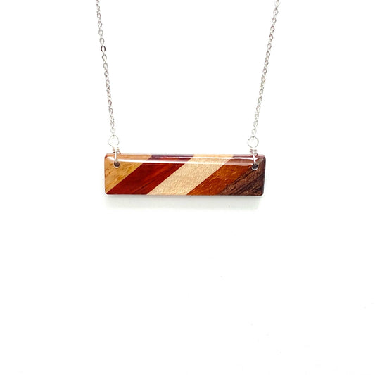 Rectangle Reclaimed Wood Necklace