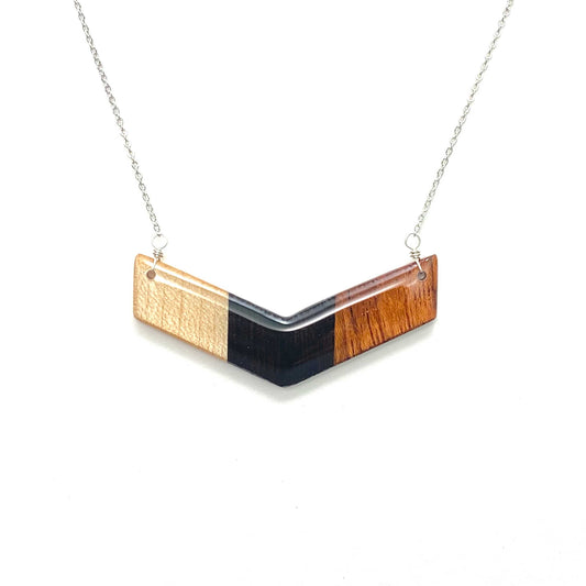 Chevron Reclaimed Wood Necklace