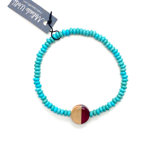 Reclaimed Wood Beaded Bracelet