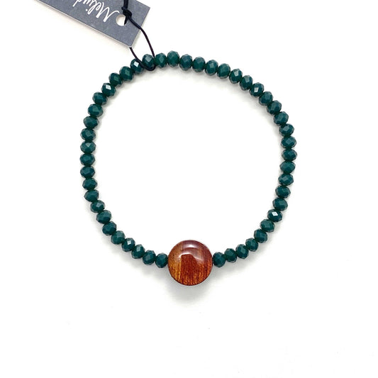 Reclaimed Wood Beaded Bracelet