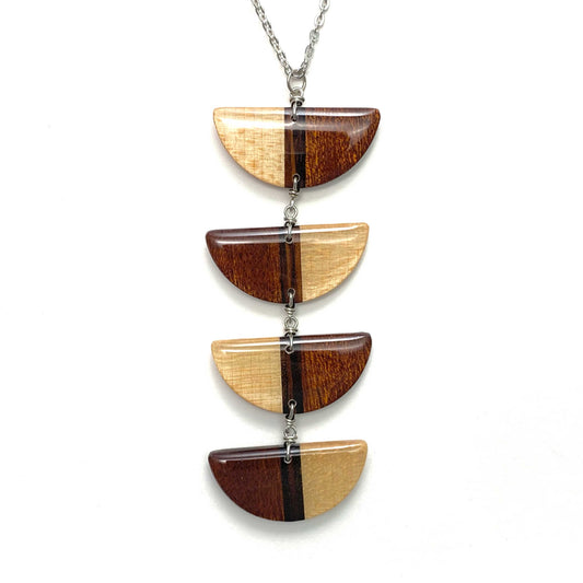 Half Circle Reclaimed Wood Necklace