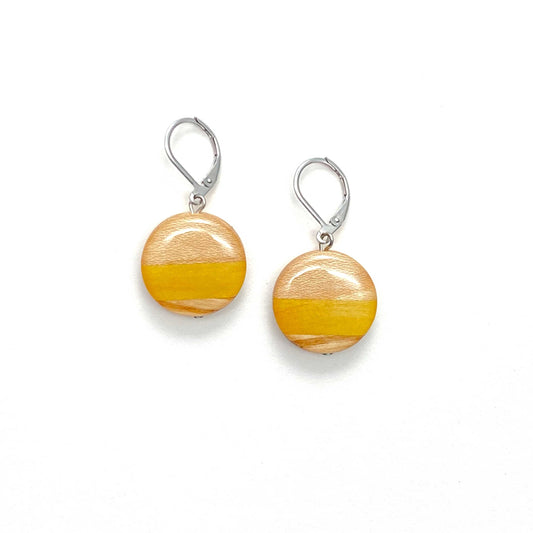Medium Circle Reclaimed Wood Earrings