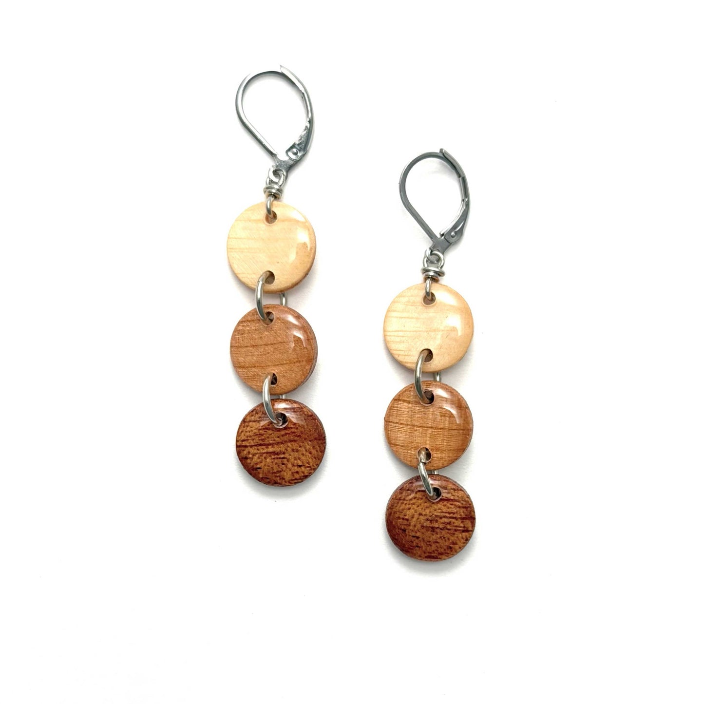 Circles Reclaimed Wood Earrings