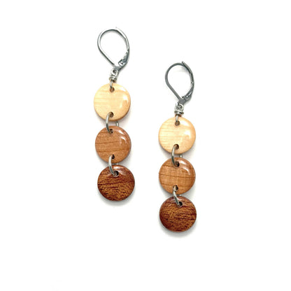 Circles Reclaimed Wood Earrings