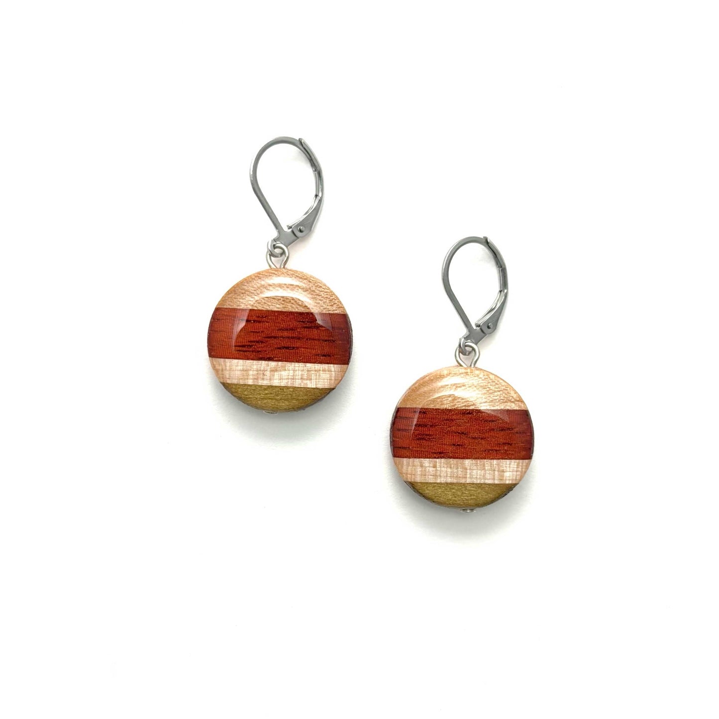 Medium Circle Reclaimed Wood Earrings