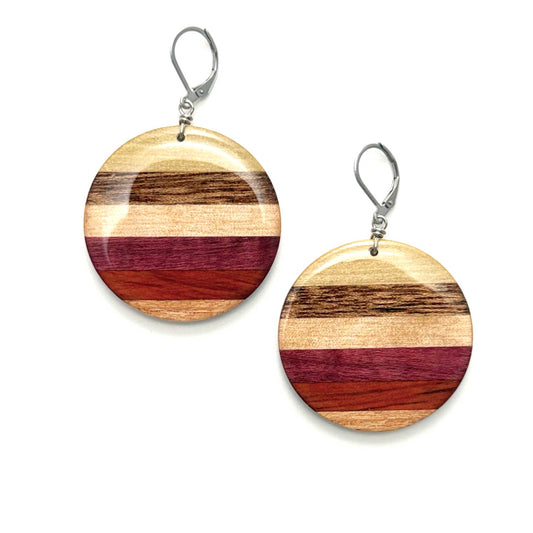 Jumbo Circle Reclaimed Wood Earrings
