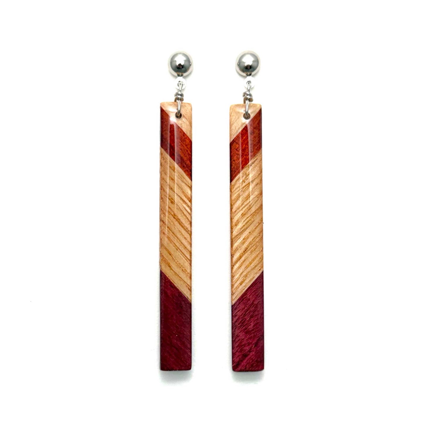 Skinny Stick Reclaimed Wood Earrings