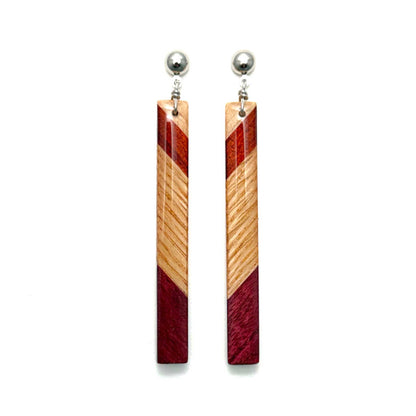 Skinny Stick Reclaimed Wood Earrings