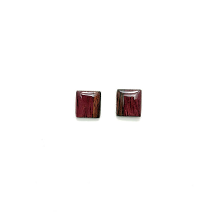 Square Post Studs Reclaimed Wood Earrings