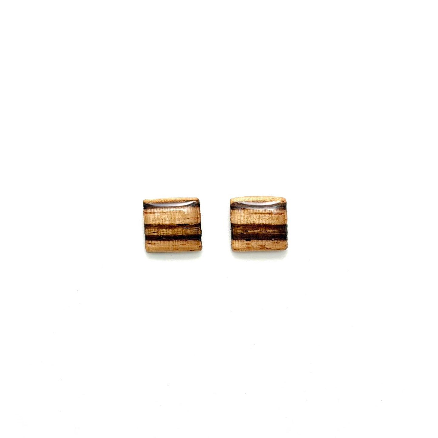 Square Post Studs Reclaimed Wood Earrings