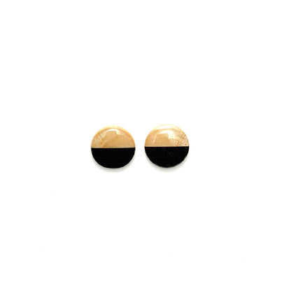 Small Circle Post Stud Reclaimed Wood Earrings