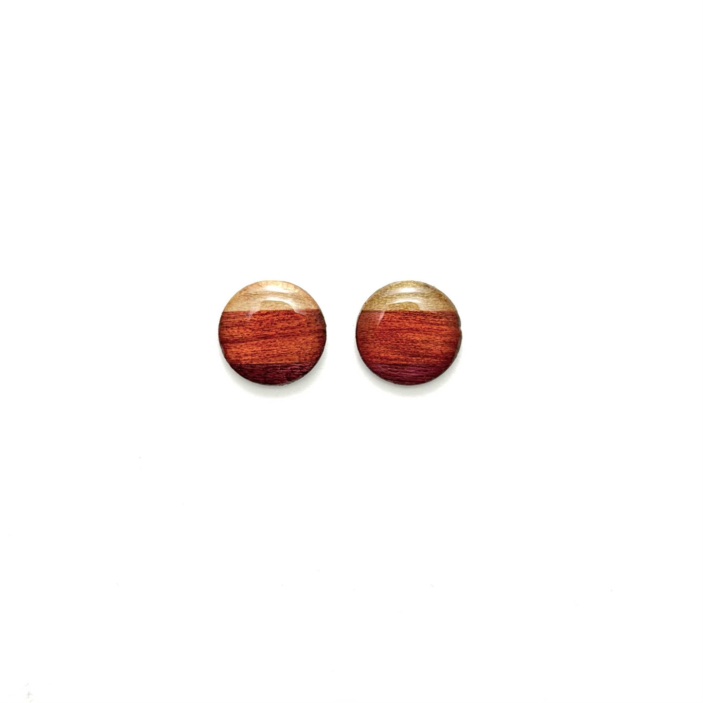 Small Circle Post Stud Reclaimed Wood Earrings