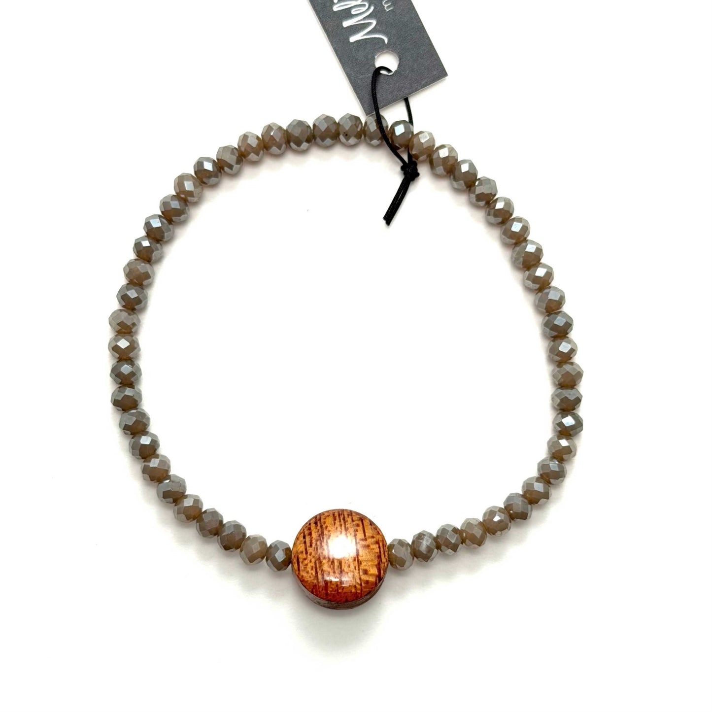 Reclaimed Wood Beaded Bracelet