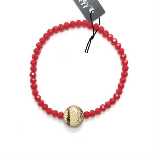 Reclaimed Wood Beaded Bracelet