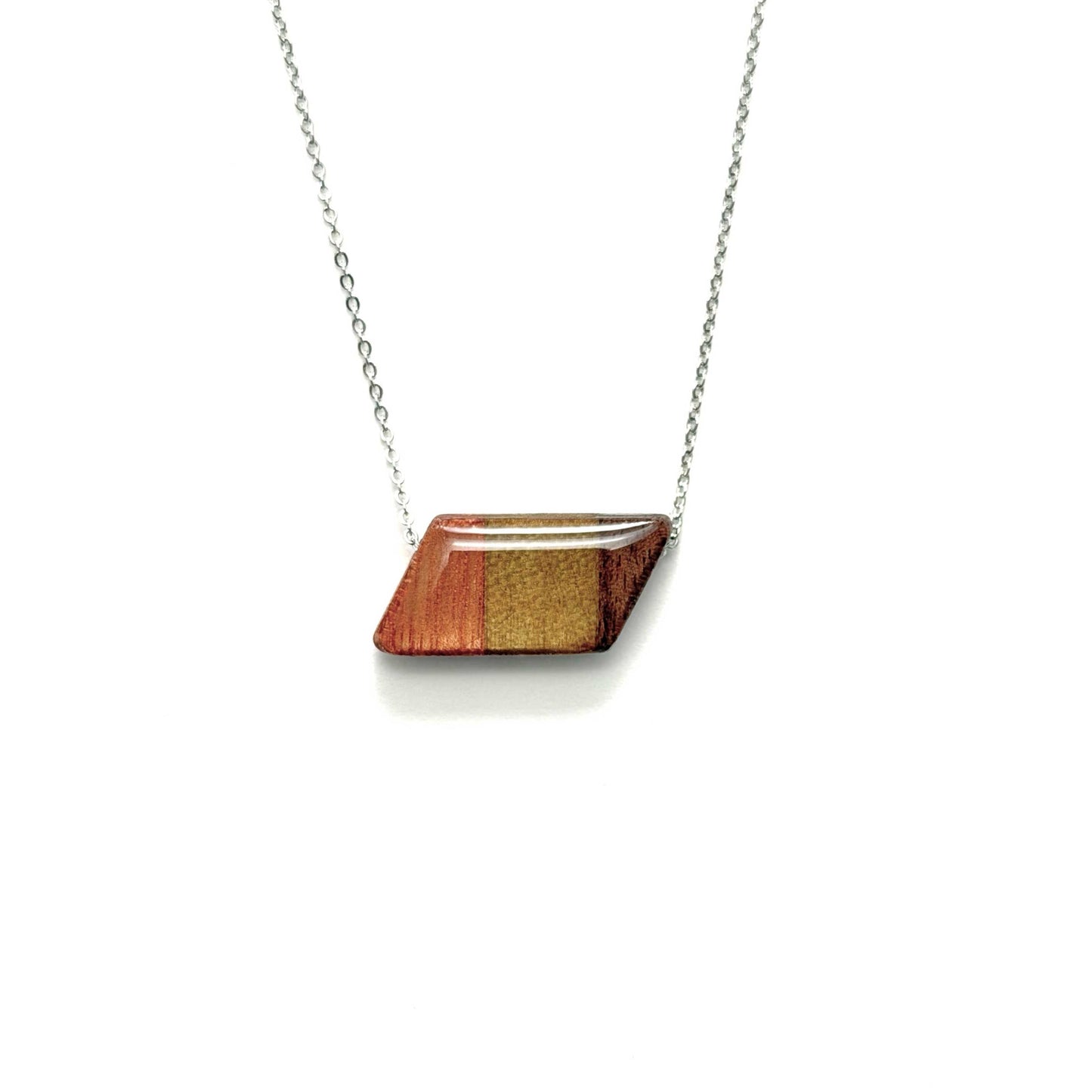 Small Angle Reclaimed Wood Necklace