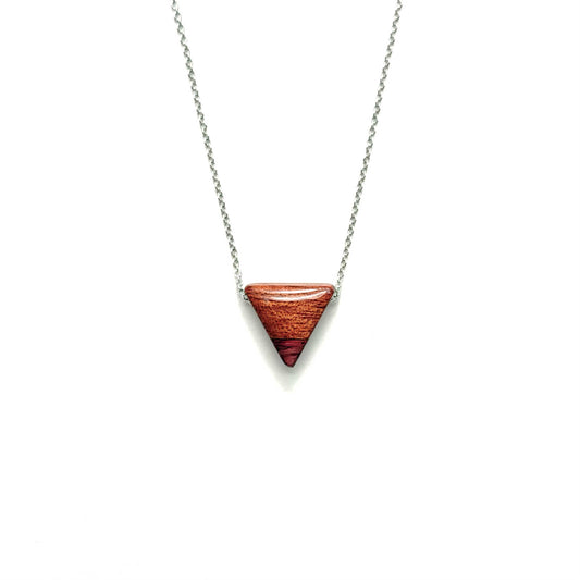 Small Triangle Reclaimed Wood Necklace