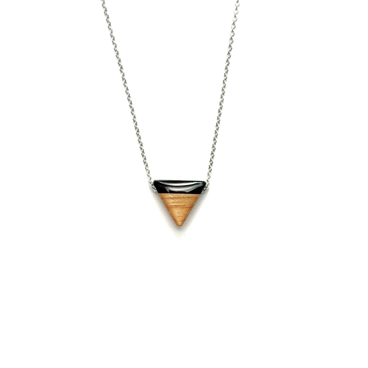 Small Triangle Reclaimed Wood Necklace