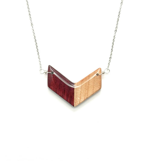 Chevron Reclaimed Wood Necklace