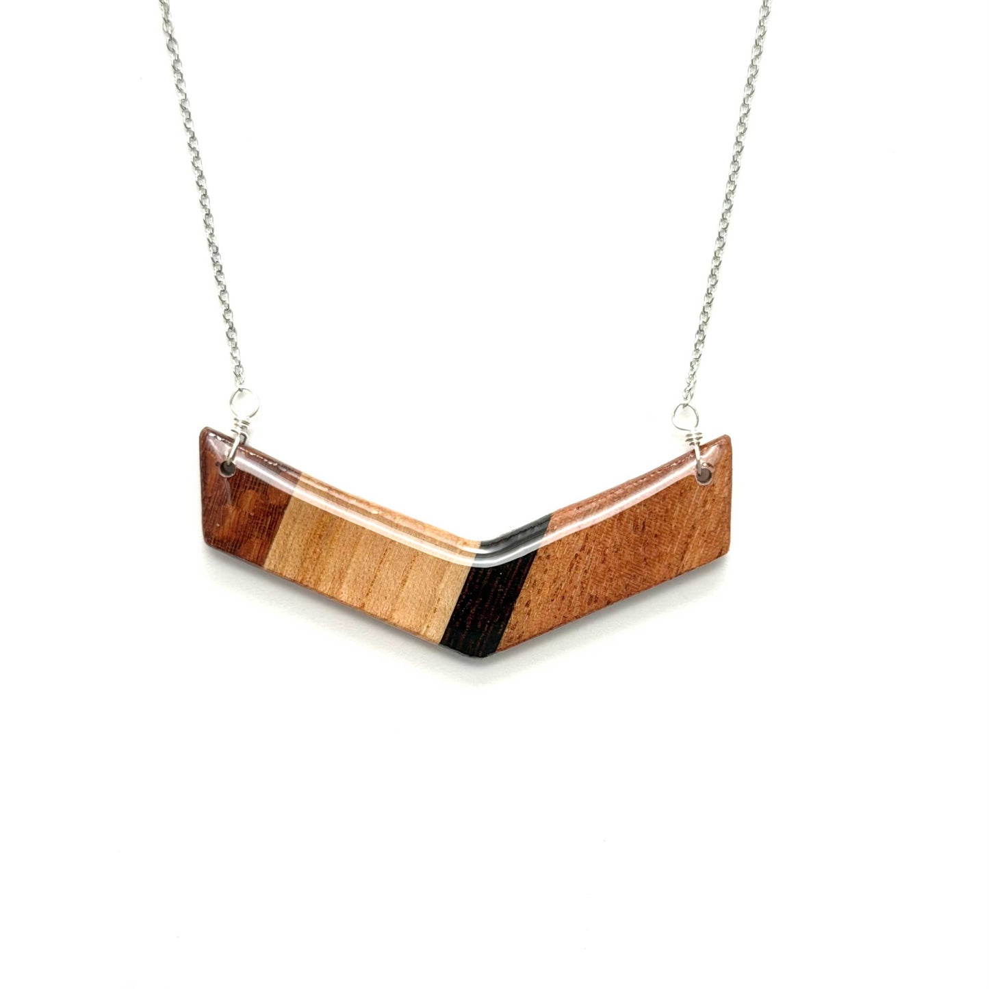 Chevron Reclaimed Wood Necklace