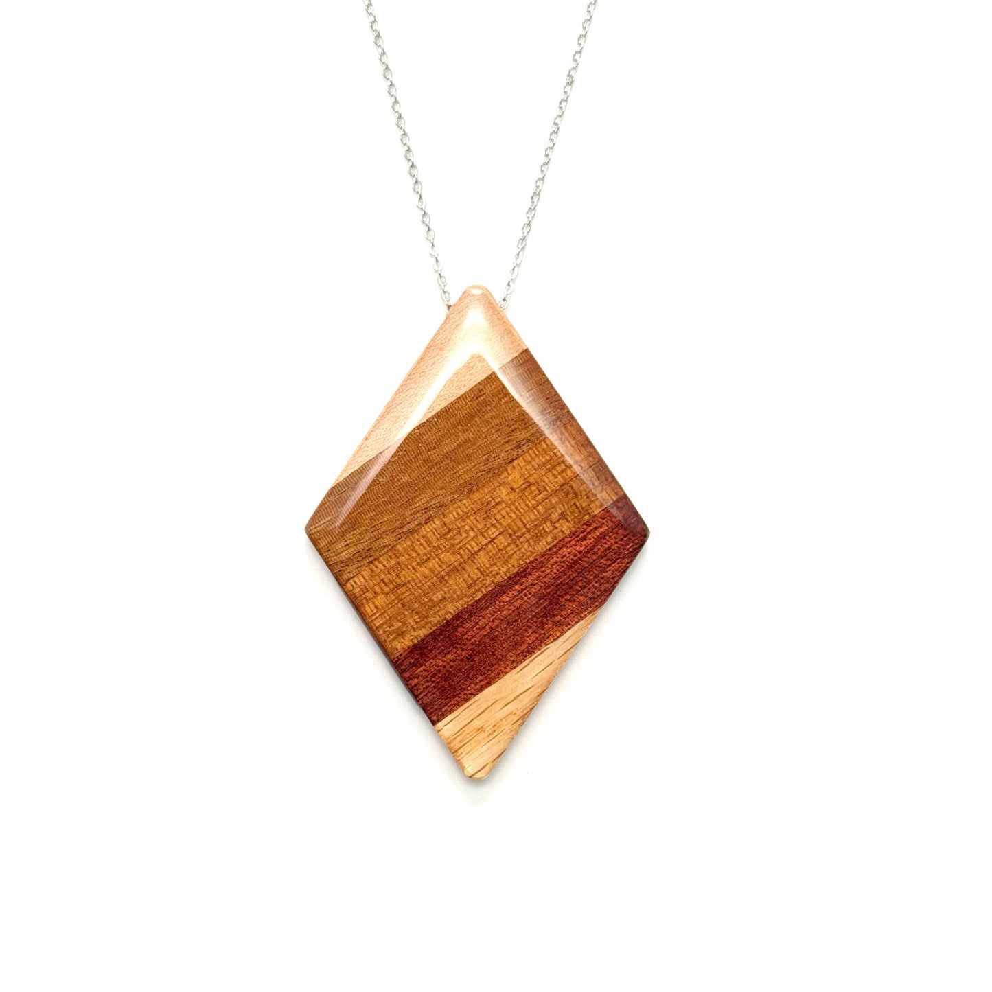 Jumbo Diamond Reclaimed Wood Necklace