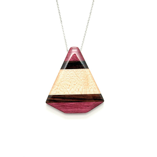 Large Fan Reclaimed Wood Necklace