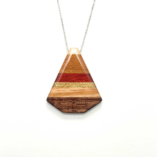 Large Fan Reclaimed Wood Necklace