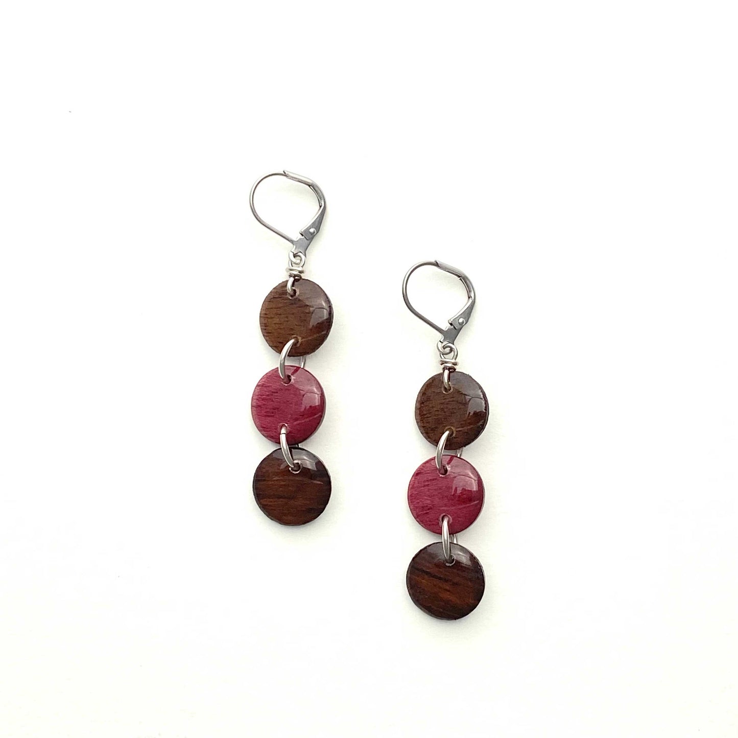 Circles Reclaimed Wood Earrings