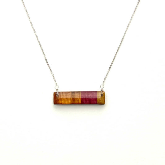 Rectangle Reclaimed Wood Necklace