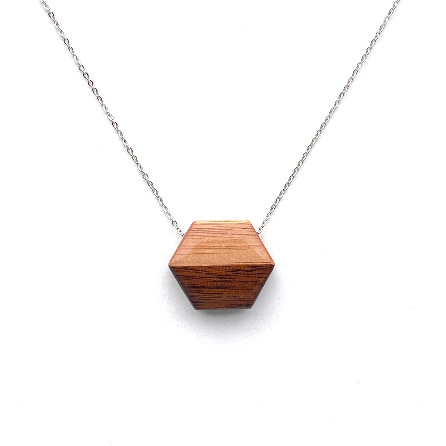 Small Hexagon Reclaimed Wood Necklace