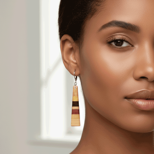 Skinny Rectangle Reclaimed Wood Earrings