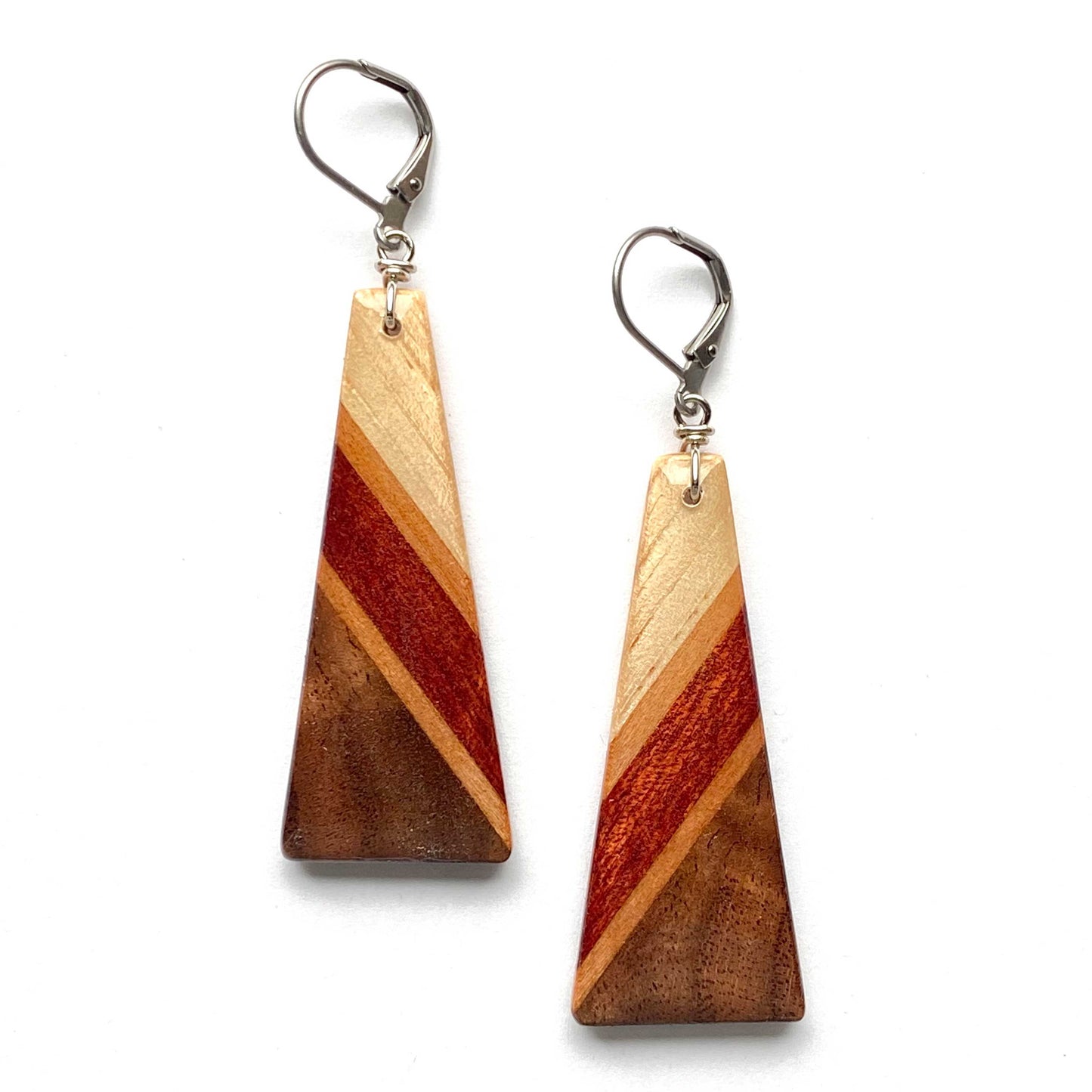 Isosceles Triangle Reclaimed Wood Earrings