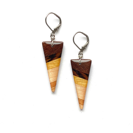 Small Spear Reclaimed Wood Earrings